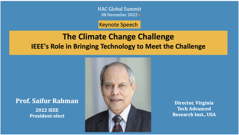 The Climate Change Challenge: IEEE’s Role in Bringing Technology to Meet the Challenge